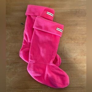 Hunter Boots youth hot pink fleece boot liner socks LIKE NEW